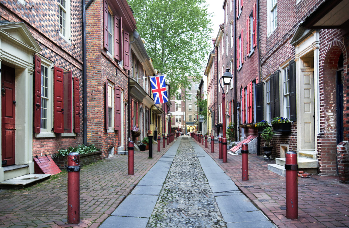 Elfreth's Alley Philadelphia, plus vieille rue résidentielle des Etats-Unis
